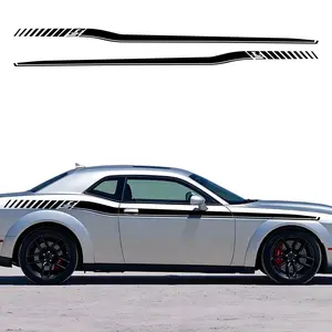 2pcs Car Body Side Accent Stripes Waistline Waterproof Decal Graphics for Dodge Challenger 2008-2023 RS Vinyl Stickers 420x21cm Decal For Cars