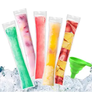 100 PCS Food-grade disposable popsicle bags, fruit jelly bags, ice cream, popsicle sticks, long strips, homemade ice pop bags