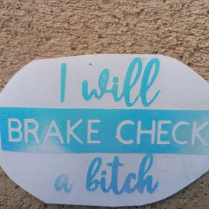 Brake check car decal