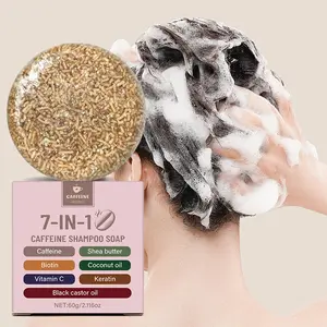 Rozino 7-In-1 Caffeine Shampoo Bar 60g, Anti-Dandruff & Oil Control, Nourishing & Repairing, Suitable for All Hair Types, Travel Essential