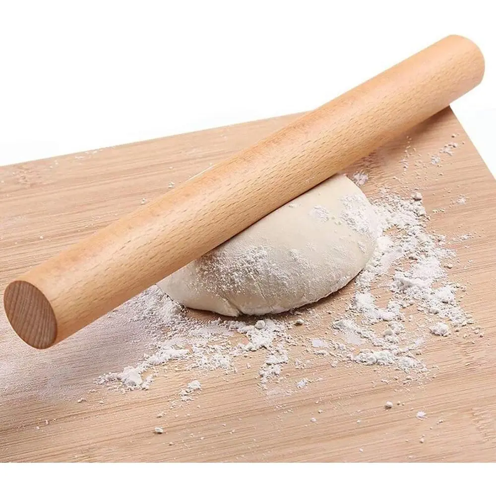 Wooden Rolling Pin for Baking Pizza making, Professional Dough Roller Rolling Pins , 15-3/4-Inch by 1-1/4 Inch, Beech  for Baking Pizza, Clay, pasta, Cookies, Roller Pins Baking (Wooden)