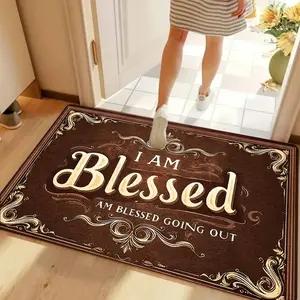 Blessing Welcome Mats Front Door Mat for Home Entrance Indoor and Outdoor, Garage and Garden Outside Entryway Floor Mat Decorative Rug Mat