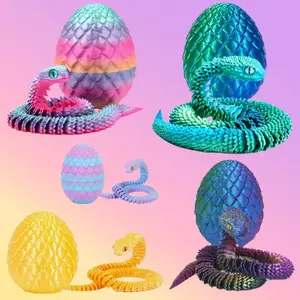 Dragon Egg Set, Holiday Bestseller Gift, 30cm Printed Viper Simulation Fake Snake, Craft Ornament, Jointed Action Figure, Animal Model