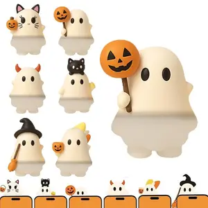 Ghost Mystery Phone Charm Blind Box, Sticky Cute Ghost Pals for Back of Phone, Creepy Cute Mini Ghost Plush Phone Accessory Collectible
