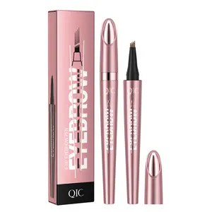 4-Prong Micro Forked Tip Eyebrow Pencil Waterproof Ultra Fine Biomimetic Brow Pen Smudge Proof Create Natural Hair-Like Eyebrows For Women Daily Makeup