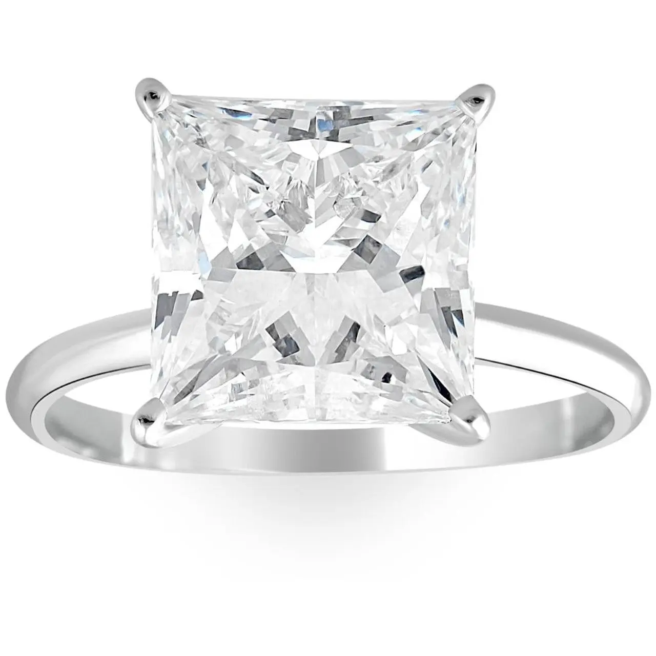 Certified 5Ct Princess Cut Diamond 14k White Gold Engagement Ring Lab Grown Certified 5Ct Princess Cut Diamond 14k White Gold Engagement Ring Lab Grown