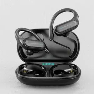 Kik_Ear Hook Overear TWS Sports Wireless Earphones HIFI Sound Quality A520 for Universal Cell Phone And Bluetooth Device (Black)