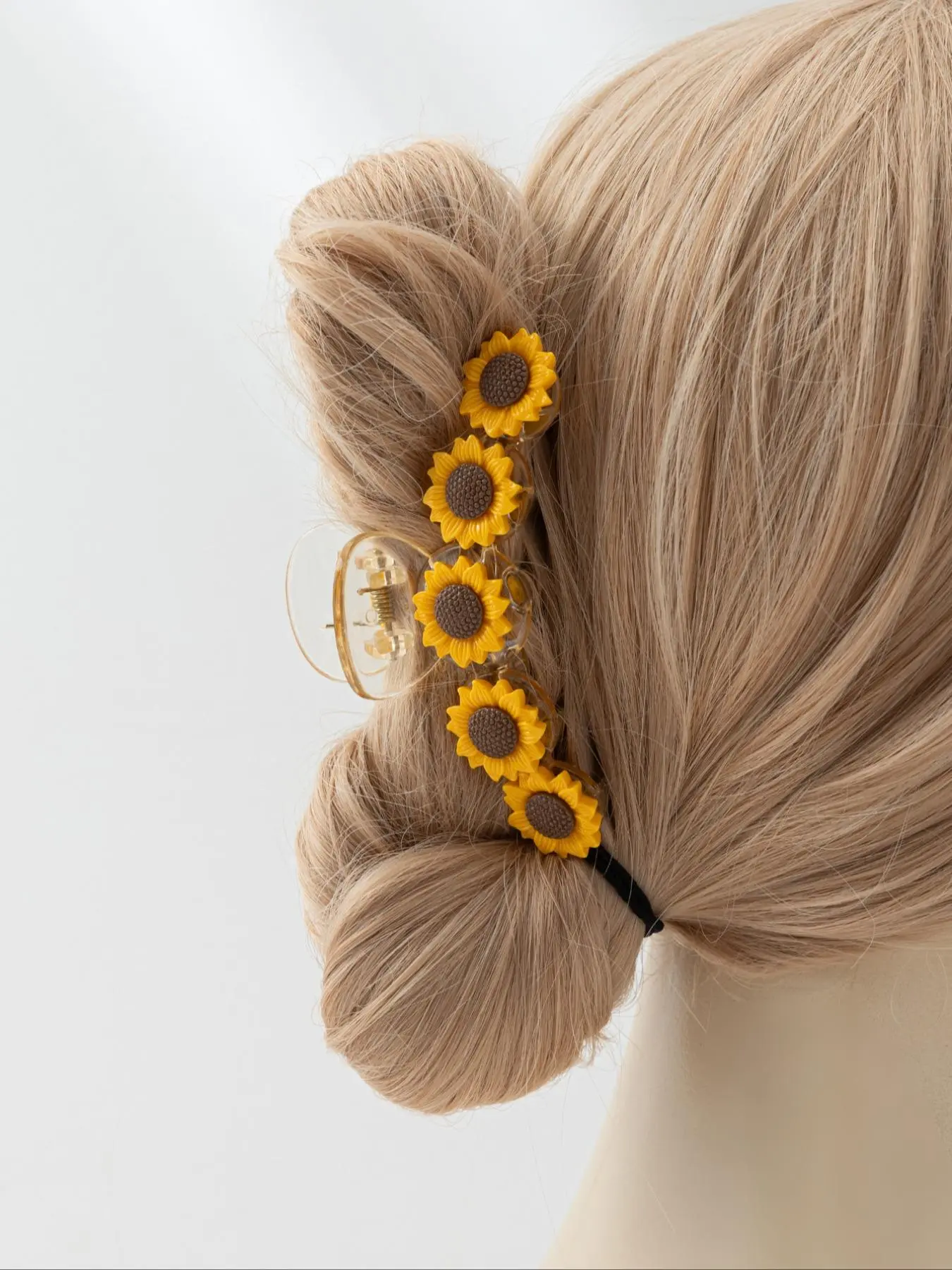 Sunflower Decor Hair Claw, Fashionable Claw Clip for Women & Girls, Casual Versatile Hair Accessories for Daily Wear, Sunflower Pattern Hair Clip, Flower Claw Clips