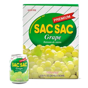 Lotte Sac Sac Grape Juice, Extra Pulp 12 Cans 1 each