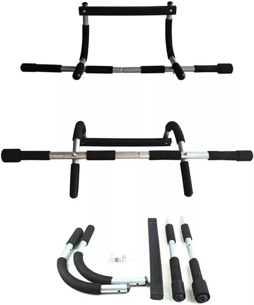 SPORTIC Upgraded   Bar - 330 lbs Max Capacity, Portable Upper Body Strength Training Fitness Equipment Adjustable