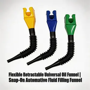 Automotive Oil Funnel, Universal Retractable Clip On Snap Funnel, Flexible Auto Fuel Funnel for Cars & Motorcycles, Perfect for Oil Change, Fluid Filling & Daily Vehicle Maintenance
