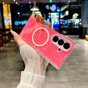 Magnetic Shell Design Foldable Phone Case for Samsung Galaxy Zfold7 Zfold6 Zfold5 Z fold4, Available with Magnetic Ring, Lightweight Luxury Fashion Accessory