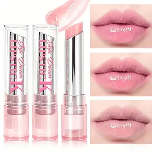 2 Colors Pink Tinted Lip Balm, Moisturizing Lipstick, Natural Color Change Glossy Lip Gloss, Non-Sticky Lip Care Cosmetics for Daily Makeup