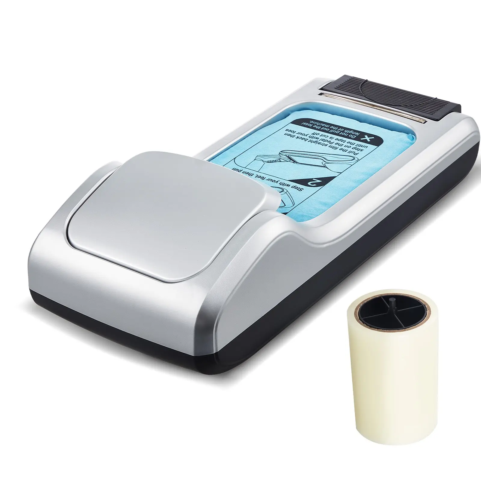 【DealsForYouDays】VEVOR Automatic Shoe Cover Dispenser, Disposable Shoe Covers Machine with 1 Roll (600 Pcs) Non-Slip Sole Membrane, Fits US 11 Max Size, for Home, Office, Silver
