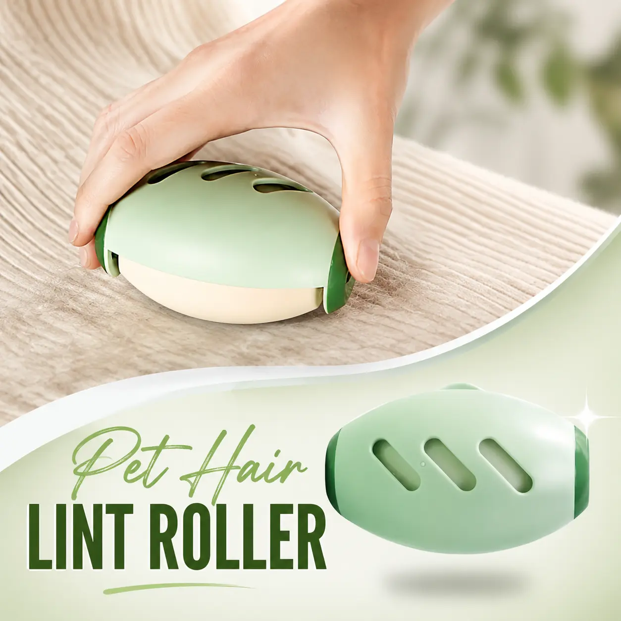 Manual Pet Hair Remover Roller Deshedding Tool, 1 Count Reusable & Washable Pet Hair Removal Tool for Home Use, Portable Pet Supplies