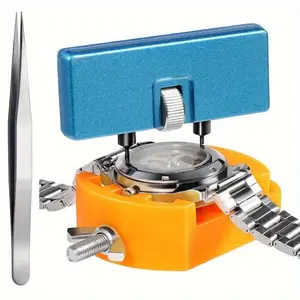 3pcs Watch Battery Replacement Kit Watch Wrench Back Remover For Rotate Open Watch Cover Watch Case Opener Set With Watch Back Remover Holder Tweezers Watch Repair Kit