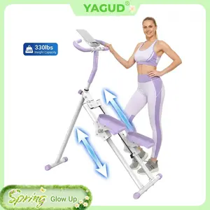 Fitness Stair Stepper w/ Handlebar, Extended Step Range Climber Machine for Legs & Core Workouts, Home Workout Equipment
