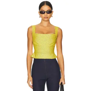 Miaou Imogene Corset in Yellow Polka Dot