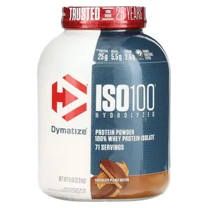 Dymatize ISO100® Hydrolyzed, 100% Whey Protein Isolate, Chocolate Peanut Butter, 5 lb (2.3 kg)