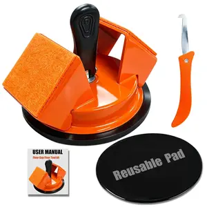 Floor Gap Fixer Tool Kit with  Nano-Adhesive Pad,Heavy-Duty 45?Striking Surface Laminate Floor Repair Tools with  Suction Cup for Fixer /Vinyl Plank Flooring (Orange)
