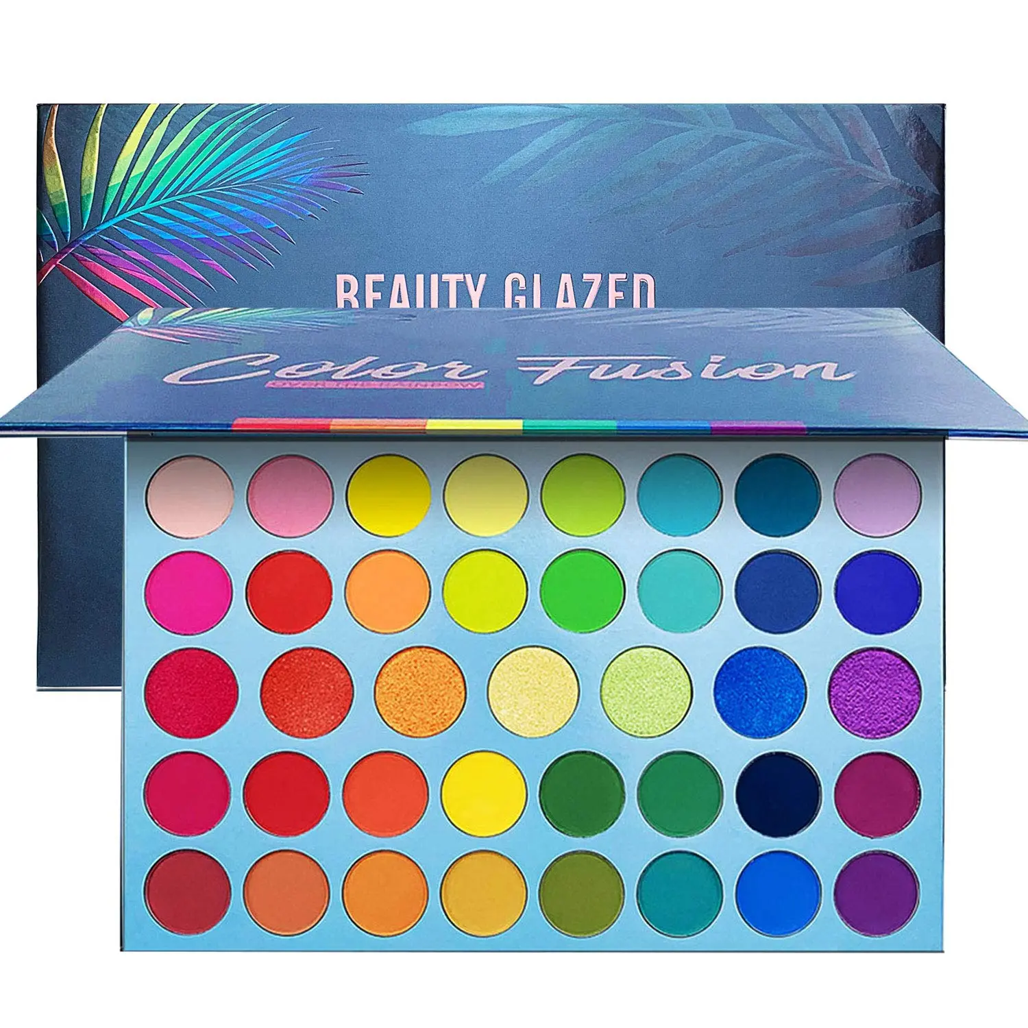 39-Color Rainbow Eyeshadow Palette - Professional Makeup Set with Matte, Metallic, Shimmering Finishes, Pigment-Rich, Vibrant Shades Ultra-Pigmented Powder Cosmetics, Rainbow Matte Eyeshadows, Shimmering Eyeshadow Palette