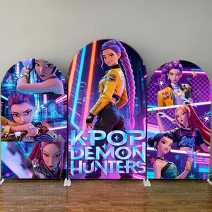 15-day Delivery Cyberpunk Neon Light Sword Arch Backdrop Cover Set for Gaming Theme Party