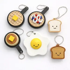 Breakfast Fidget Clicker Set – 6-Pack Clicker Keychains Cute  Egg, Toast, Pancake & Waffle Fidget Accessory for Relief of Stress and Backpack Charm