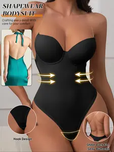 Shapewear Bodysuit, Waist Cinching & Hip Lifting, Invisible Strapless Backless Design, Comfortable Fit, Versatile for Dresses and Tight Skirts