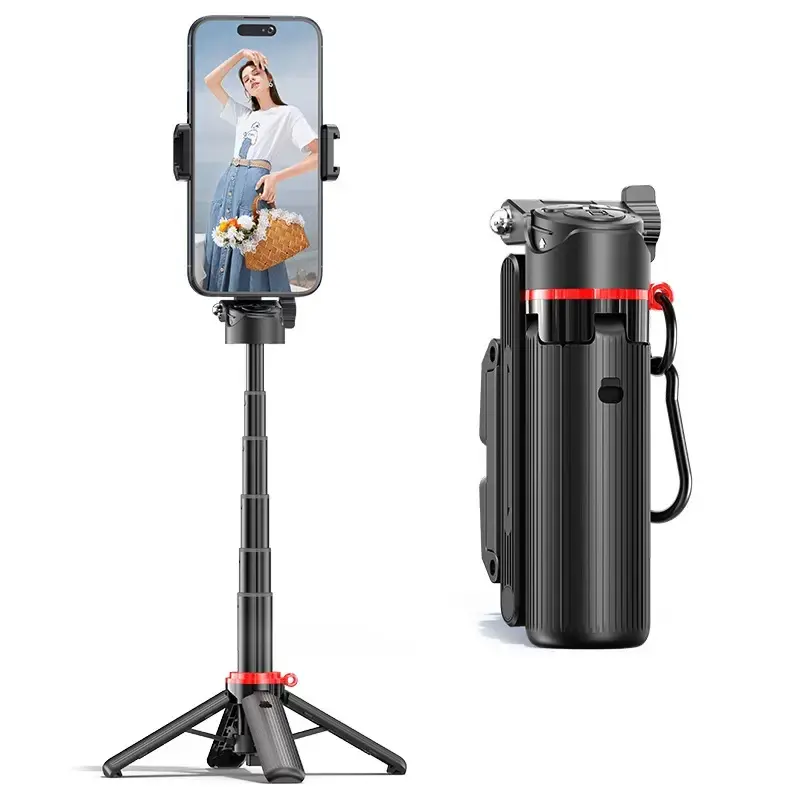 4-in-1 Magnetic Magsafe Selfie Stick with Smartphone Grip, Portable Handheld Mini Tripod Stand, Remote Control for iPhone Travel Vlog Photography Video Recording