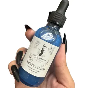 EVIL EYE SHIELD Luxury Body Intention Oil - Infused w/ Lapiz Lazuli & Black Obsidian Crystals - Moisturizing Hydrating Intention Oil