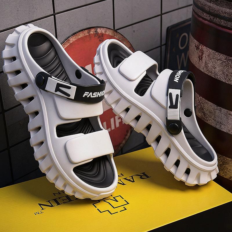 FoamFam Men's Easy Clean Lightweight Platform Slides Non-Slip Breathable Work Sandals with Shock Absorbing Sole  Durable Resistant to Dirt & Wear  Perfect for Restaurant Home Outdoor Beach