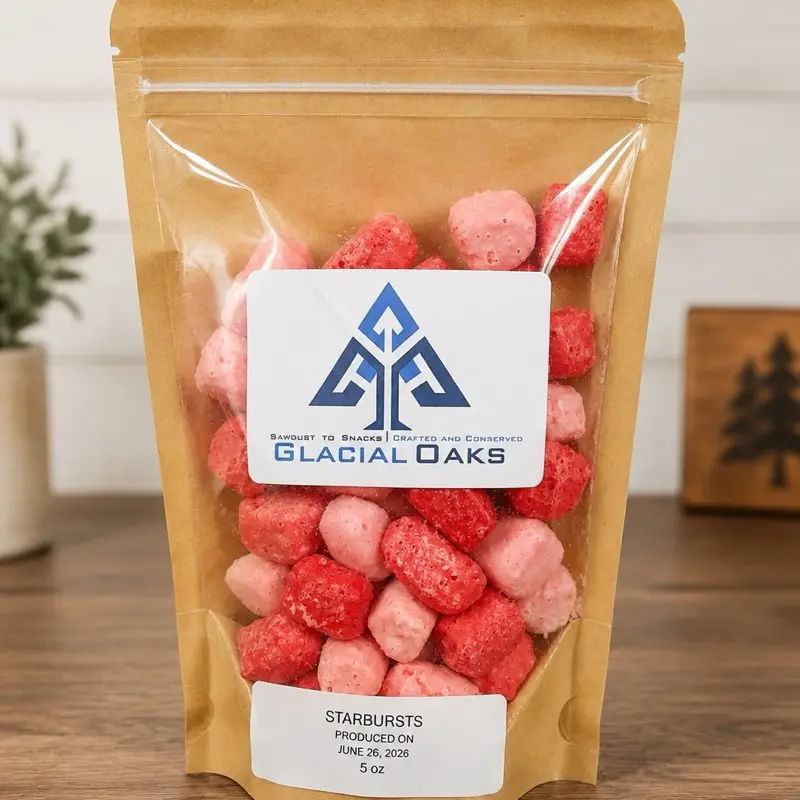 Freeze-Dried Starbursts Candy, Crunchy Dehydrated Fruit-Flavored Snack for On-The-Go Treats