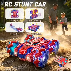 Spider Remote Control Car, Gesture Sensing RC Stunt Car, Double Sided Race Car with Headlight, 360° Rotating RC Drift Car, 4WD Rechargeable RC Stunt Car, outdoorfun, Gifts for Kids, Gifts for Boys, Christmas gifts, BlackFriday