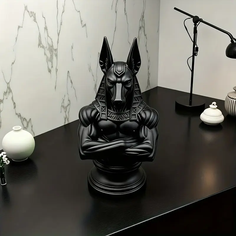 Anubis Mummy Statue Ornament, 3D Printed Egyptian Mythology Decor, Handmade Desktop Sculpture, Figurines Decor, Odorless, Living Room/foyer/TV Stand Art Decoration