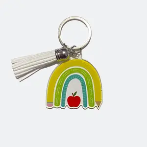 School Supplies Rainbow Acrylic Keychain