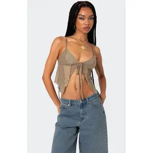 Edikted Women's Patchwork Lacey Mesh Top