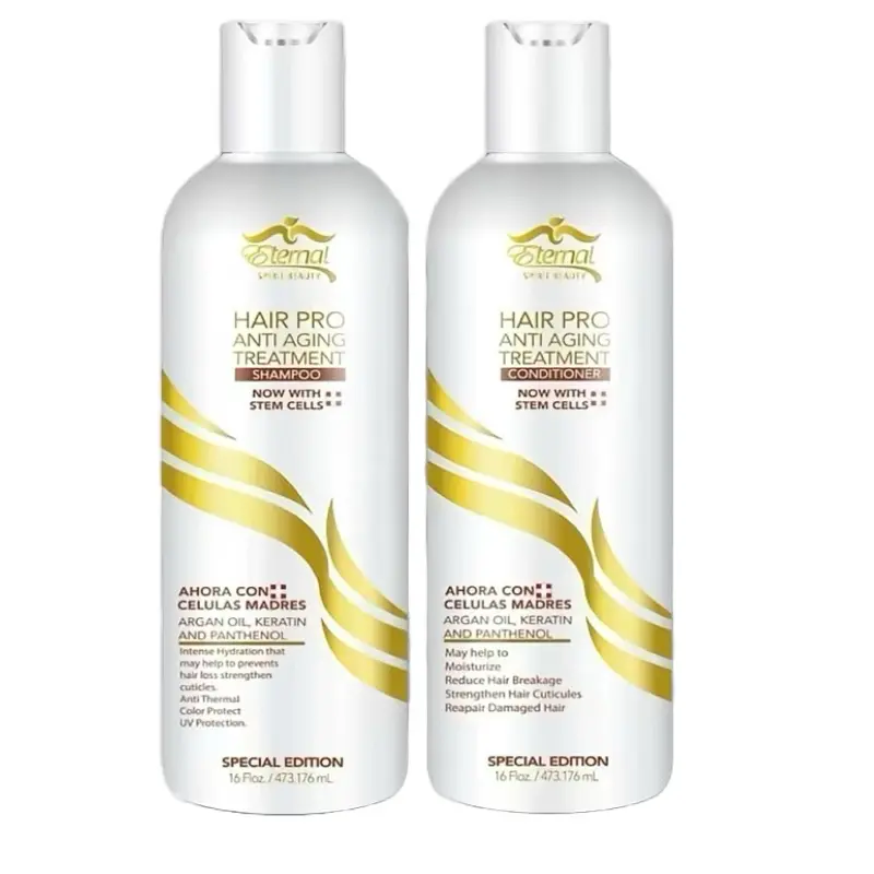 Eternal Spirit Beauty Hair Pro Anti Aging Treatment Shampoo & Conditioner Combo with Stem CELLS PLUS Argan Oil Keratin & Panthenol for Healthy Hair Growth