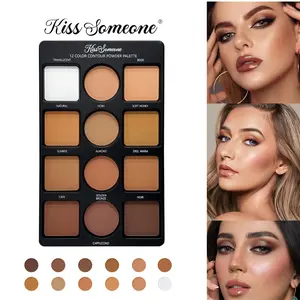 Contouring Makeup Palette for Beginners, 9 Colors, Large Pro Contour Palette with Brush, Waterproof, Long-Lasting, Gift for Medium Dark Skin