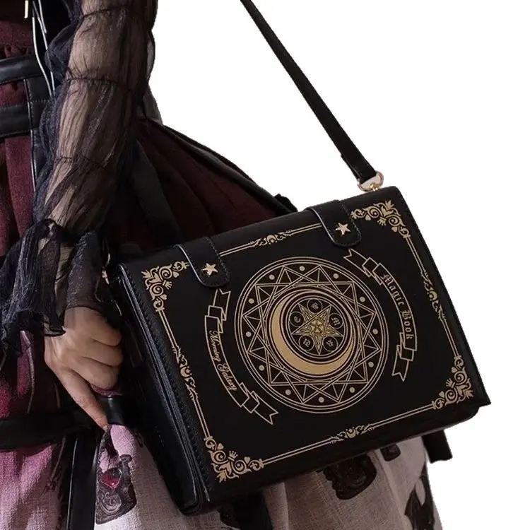 2026 A Magical Book Crossbody Bag with a Detachable Shoulder Strap And Magnetic Flap Closure for Women.This Sweet New High-End Uniform Features a Geometric Pattern with a Comic Theme, Perfect for Students As a Shoulder Or Tote Bag for Commuting