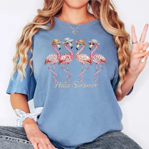 Hello Summer Flamingo Shirt creates a standout look with its colorful design.
