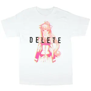 Doki Doki Literature Club Shirt Mens Monika Delete Anime Graphic Tee For Men And Women - Vintage Graphic Tee – Unisex S-3XL – Menswear & Womenswear – Streetwear Tops – Casual Cotton Crewneck Shortsleeve T-shirt
