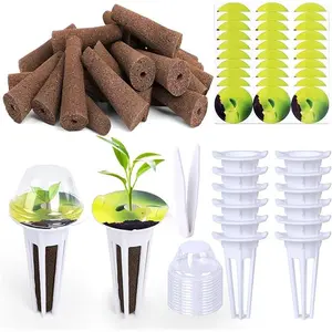 79 PCS Hydroponic Indoor Seed Pods, Growing System Kit for Aerogarden & Other Brands - Seed Starter, Growing Herb Pods Kit with 24 Grow Sponges, 12 Baskets, 12 Domes, 30 Labels & 1 Tweezer