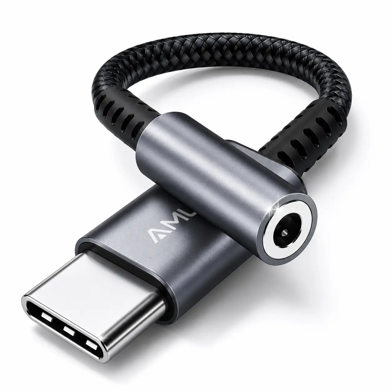 Amurx USB-C to 3.5mm Headphone Adapter with DAC Chip, AUX Audio Jack Converter, Mic, Calls & Volume Control for iPhone 17/16, Samsung Galaxy S25/S24, iPad, Pixel & Mac