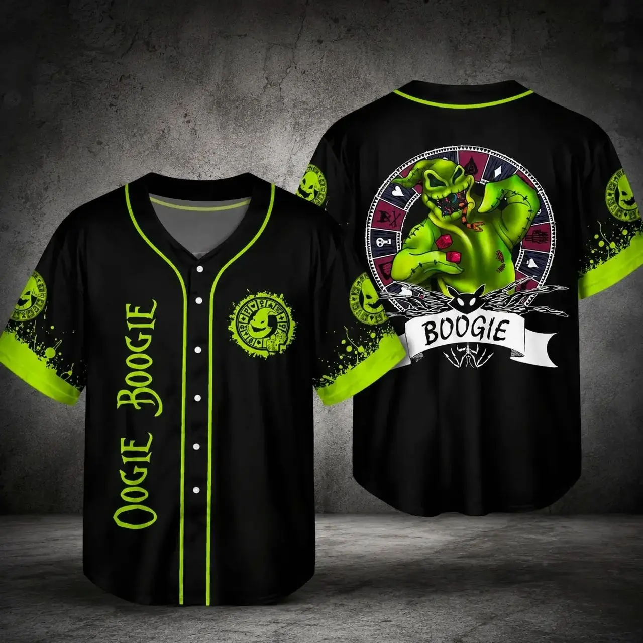 Nightmare Monster Baseball Jersey – Horror Halloween Button Up Shirt, Spooky Character Fan Apparel, Unisex S-5XL