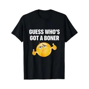 T Shirt Black Guess Whos Got A Emoji Graphic Humor Casual Wear For Men And Women Fun Party OutfitFashion Unisex T- shirts zip hoodies Vintage Gengar Ghost Anime T-shirt custom