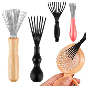 4 Pcs Hair Brush Cleaner Tool Set, Hairbrush Cleaning Claws Rake Design Brush Cleaner Comb Cleaning Brush Remover Mini Hair Instrument for Removing Hairs Dust Dirt Lint Home Salon