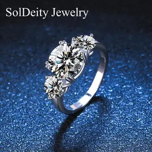 3CT Engagement  Sterling Silver Synthetic Moissanite Wedding  Promise Ring Wedding Anniversary Gift