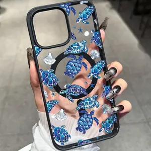 Creative turtle shell and ocean element pattern, high-definition printed, scratch-resistant and wear-resistant TPU material, stylish and personalized unisex protective case, suitable for iPhone 17/16/15/14/13/12/11/X/XS/XSMAX, a holiday gift for friends,,