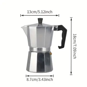 Manual Espresso Coffee Maker Machine - No Electricity Required, Boiler-Style Brewing Design, Sturdy Aluminum Construction, Portable for Home/Travel, Authentic Espresso & Cappuccino Crafting, Compact Retro Style, Essential for Home Baristas