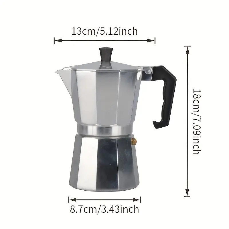 Manual Espresso Coffee Maker - Electricity-Free Boiler-Style Brewing, Sturdy Aluminum Construction, Portable Compact Retro Design for Home, Travel, Home Barista Essential (Brews Authentic Espresso, Cappuccino)